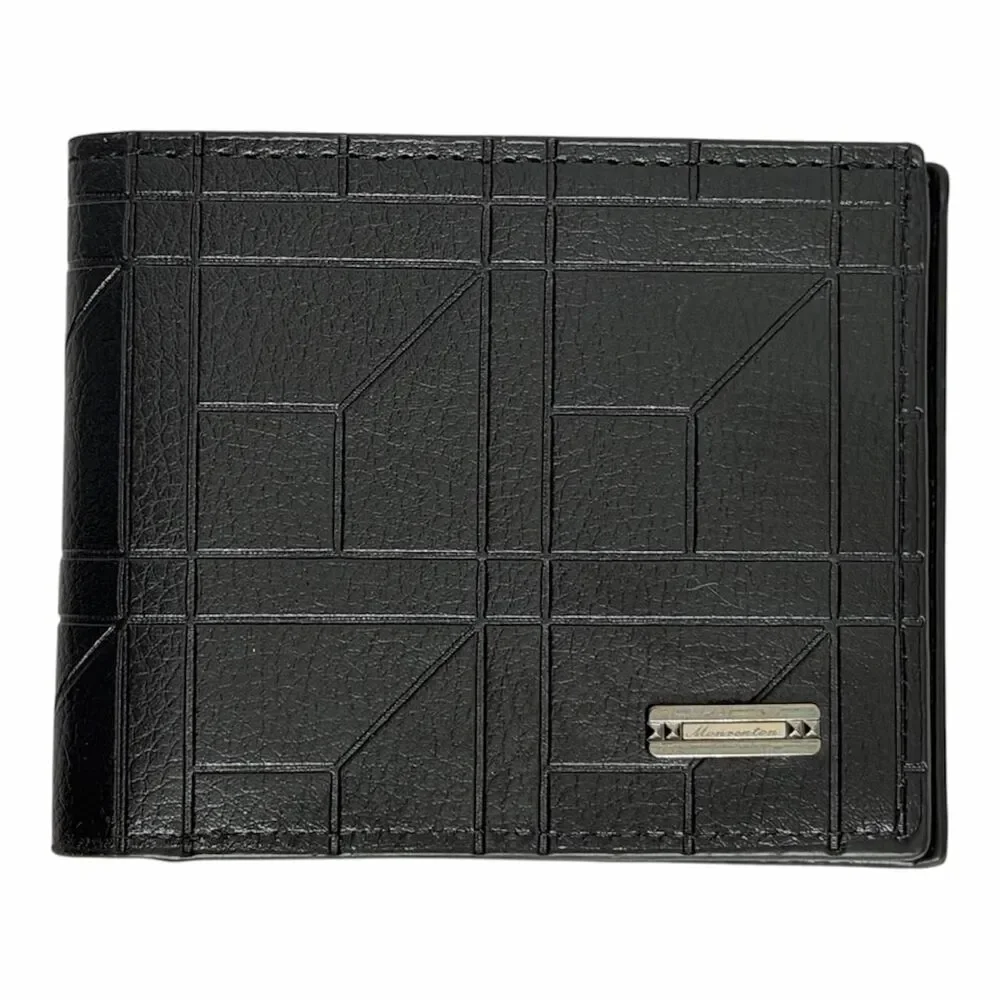 Men's Stylish Black Textured Bi-Fold Wallet
